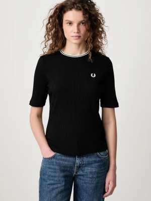 Fred Perry T-shirt damski z bawełną czarny