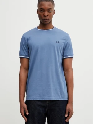 Fred Perry T-shirt męski bawełniany niebieski