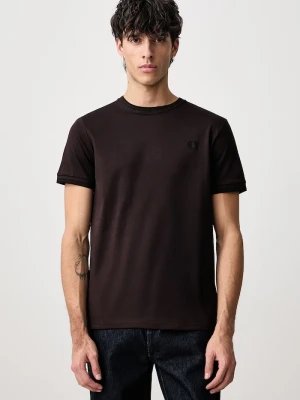 Fred Perry T-shirt męski bawełniany brązowy