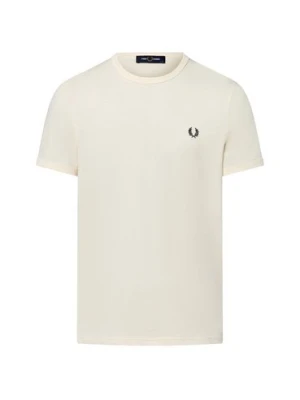 Fred Perry T-shirt męski Mężczyźni Bawełna beżowy jednolity,