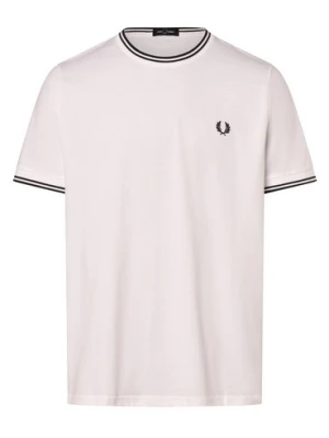 Fred Perry T-shirt męski Mężczyźni Bawełna biały jednolity,