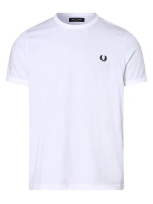 Fred Perry T-shirt męski Mężczyźni Bawełna biały jednolity,