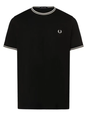 Fred Perry T-shirt męski Mężczyźni Bawełna czarny jednolity,