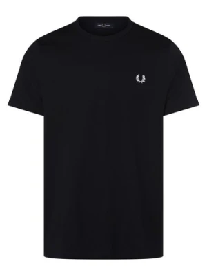 Fred Perry T-shirt męski Mężczyźni Bawełna niebieski jednolity,