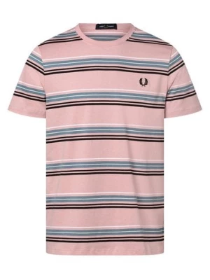 Fred Perry T-shirt męski Mężczyźni Bawełna różowy|wielokolorowy w paski,