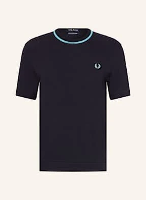 Fred Perry T-Shirt Z Materiału Pika blau