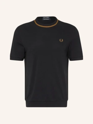 Fred Perry T-Shirt Z Materiału Pika schwarz