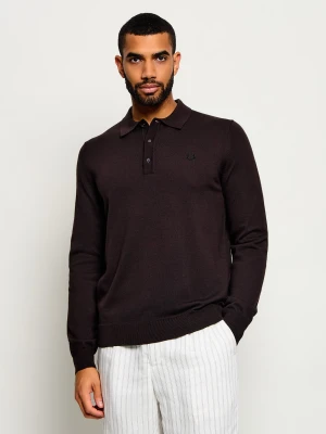 Fred Perry Wełniany sweter | Regular Fit brązowy