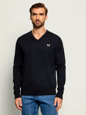 Fred Perry Wełniany sweter | Regular Fit czarny