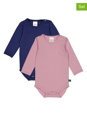 Fred´s World by GREEN COTTON Body (2 szt.) "Alfa" w kolorze jasnoróżowym i granatowym rozmiar: 92