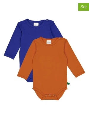 Fred´s World by GREEN COTTON Body (2 szt.) "Alfa" w kolorze pomarańczowym i niebieskim rozmiar: 68