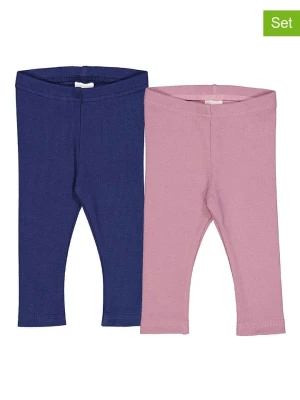 Fred´s World by GREEN COTTON Legginsy (2 pary) "Alfa" w kolorze jasnoróżowym i granatowym rozmiar: 92