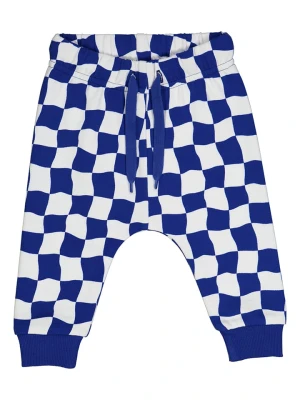 Fred´s World by GREEN COTTON Spodnie dresowe "Motor" w kolorze niebiesko-białym rozmiar: 68