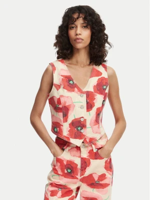 French Connection Kamizelka Poppy 7G9A9 Czerwony Slim Fit