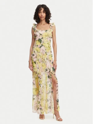 French Connection Sukienka wieczorowa Carla 719R1 Żółty jasny Slim Fit