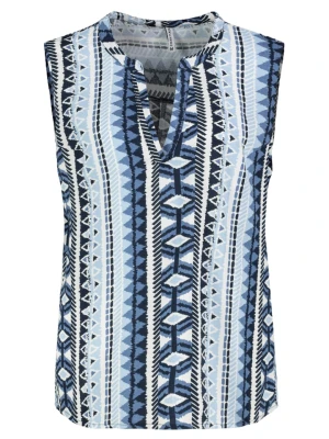 Fresh Made Bluzka w kolorze niebiesko-kremowym rozmiar: M