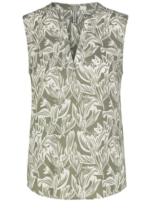 Fresh Made Bluzka w kolorze oliwkowo-białym rozmiar: S