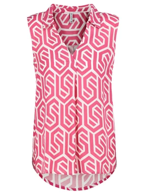 Fresh Made Bluzka w kolorze różowo-białym rozmiar: M
