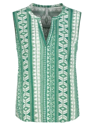 Fresh Made Bluzka w kolorze zielono-kremowym rozmiar: XXL