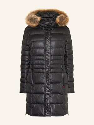 Frieda & Freddies Płaszcz Pikowany Dalia 2 Z Odpinanym Sztucznym Futrem schwarz