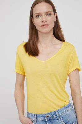 Frieda & Freddies t-shirt damski kolor żółty