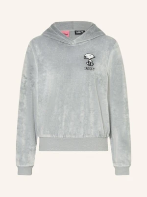 Frogbox Bluza Z Kapturem Z Materiału Nicki, Z Ozdobnymi Koralikami grau