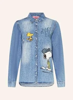 Frogbox Bluzka Jeansowa Z Cekinami blau