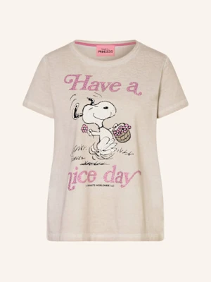 Frogbox T-Shirt Z Obszyciem Ozdobnymi Kamykami beige