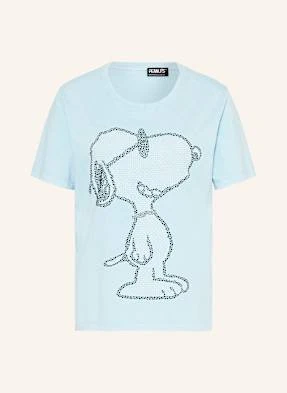 Frogbox T-Shirt Z Obszyciem Ozdobnymi Kamykami blau