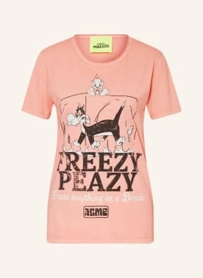 Frogbox T-Shirt Z Obszyciem Ozdobnymi Kamykami rosa