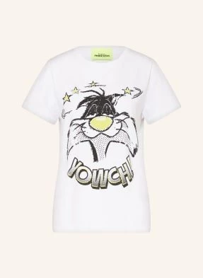 Frogbox T-Shirt Z Obszyciem Ozdobnymi Kamykami weiss
