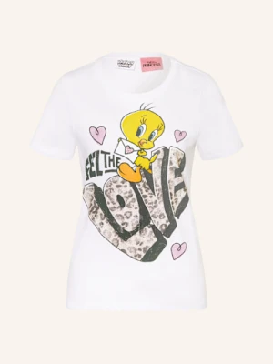 Frogbox T-Shirt Z Obszyciem Ozdobnymi Kamykami weiss