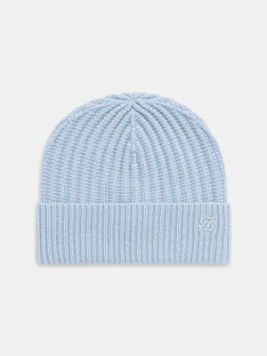 FROM FUTURE czapka kaszmirowa kolor niebieski ABO03515