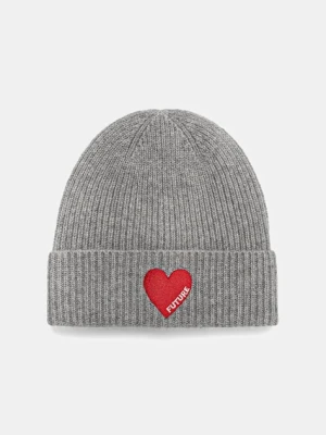 FROM FUTURE czapka kaszmirowa kolor szary ABO01087