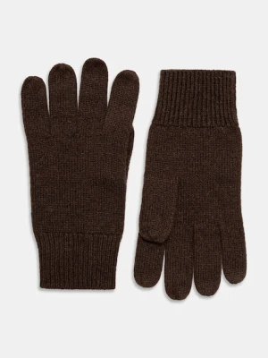 FROM FUTURE rękawiczki kaszmirowe damskie kolor brązowy AGA00837