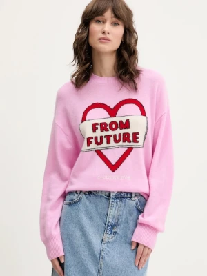 FROM FUTURE sweter kaszmirowy damski kolor różowy lekki WPR02644