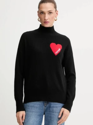 FROM FUTURE sweter kaszmirowy kolor czarny lekki z półgolfem WPM00746