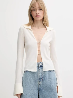 FROM FUTURE sweter wełniany damskie kolor beżowy lekki WTO02694