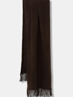 FROM FUTURE szalik kaszmirowy damski kolor brązowy gładki AEC02480