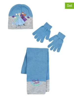 FROZEN 3-częściowy zestaw "Kraina Lodu" w kolorze błękitno-jasnoszarym rozmiar: 54 cm