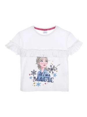 Disney Frozen Koszulka "Kraina lodu" w kolorze białym rozmiar: 128