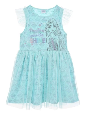 Disney Frozen Sukienka "Kraina lodu" w kolorze turkusowym rozmiar: 104