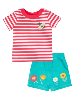 Frugi 2-częściowy zestaw "Easy On" w kolorze turkusowo-czerwonym rozmiar: 104/110