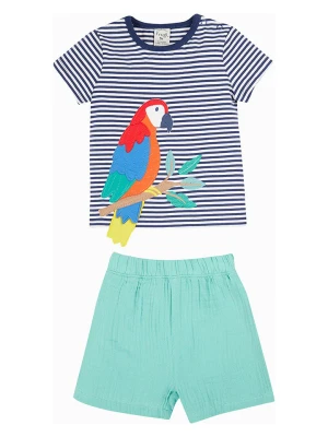 Frugi 2-częściowy zestaw "Parrot" w kolorze granatowo-biało-turkusowym rozmiar: 80/86