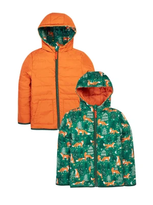 Frugi Dwustronna kurtka pikowana "Toasty" w kolorze pomarańczowo-zielonym rozmiar: 110/116