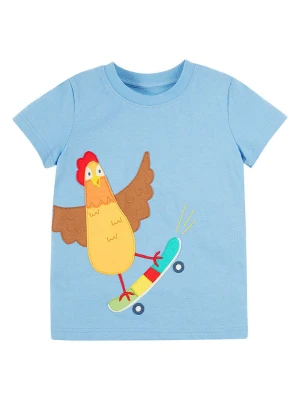 Frugi Koszulka "Avery" w kolorze błękitno-żółto-jasnobrązowym rozmiar: 128/134