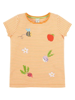 Frugi Koszulka "Camille" w kolorze pomarańczowo-białym rozmiar: 134/140