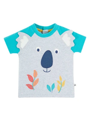 Frugi Koszulka "Happy Raglan" w kolorze turkusowo-szarym rozmiar: 92/98