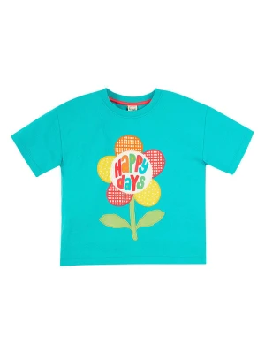 Frugi Koszulka "Mabe Relaxed" w kolorze turkusowo-żółto-czerwonym rozmiar: 122/128