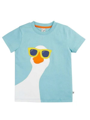 Frugi Koszulka w kolorze błękitno-białym rozmiar: 134 / 140